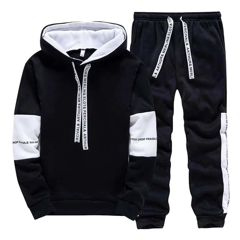 Winter Clothing Men - Zwart Wit Heren trainingspak Mode Casual