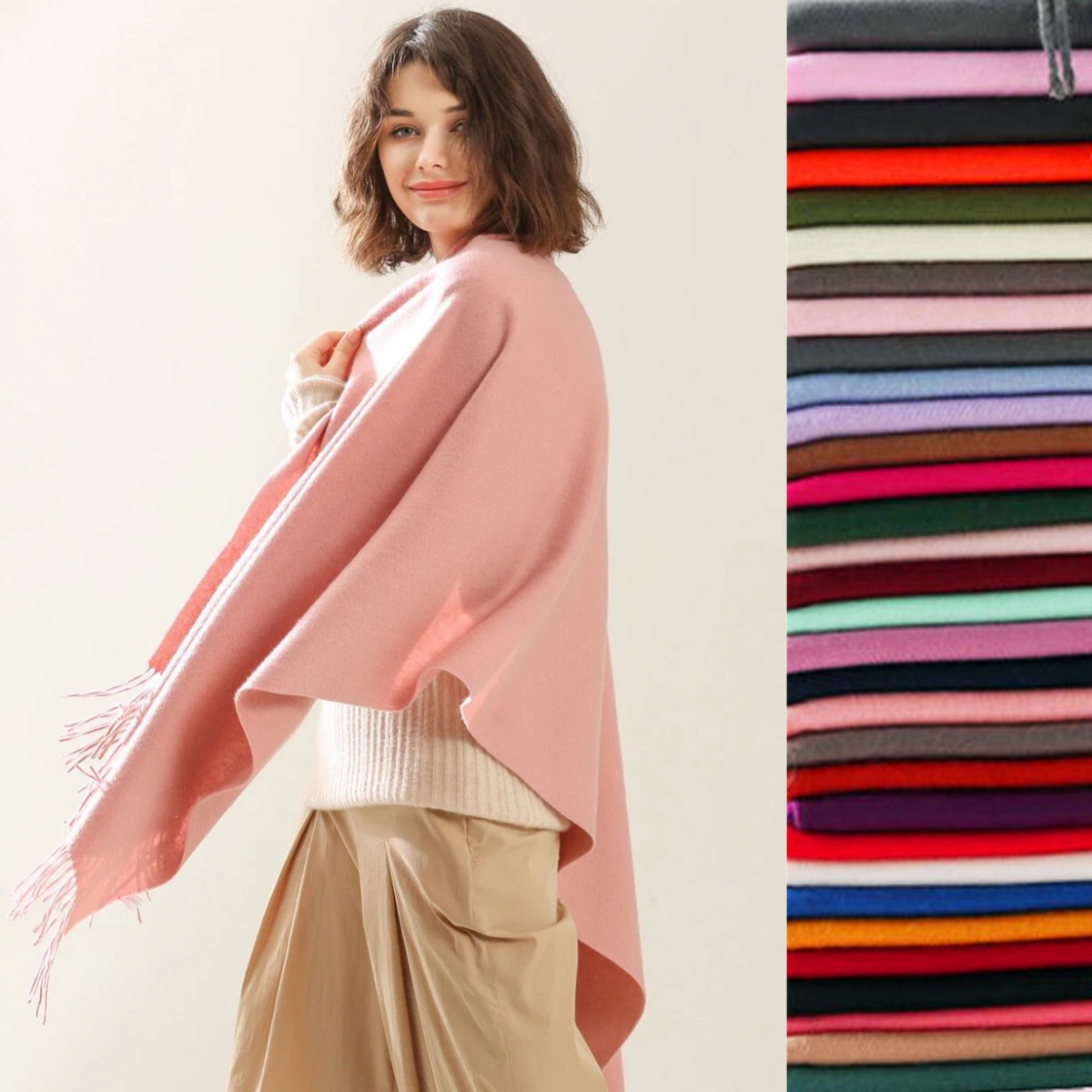 Cashmere Scarf Wrap - 36 Kleur Dunne Imitatie Kasjmier Kwasten