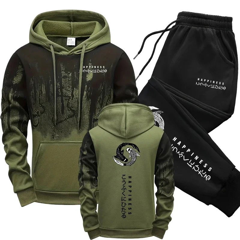 Winter Clothing Men - Japanse mode heren trainingspak hoodies joggingbroek