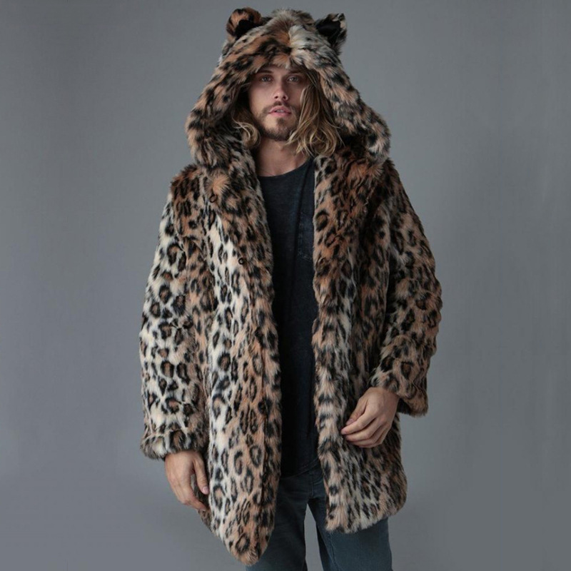 Winter Clothing Clearance - Mannen namaakbont jas winterjas dikke capuchon