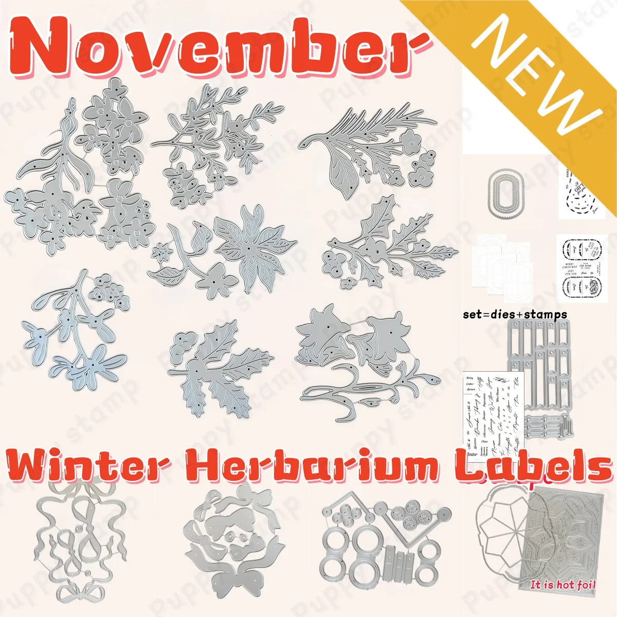 Winter Herbarium Labels Metale - Winter Clothing Label recensie en prijs