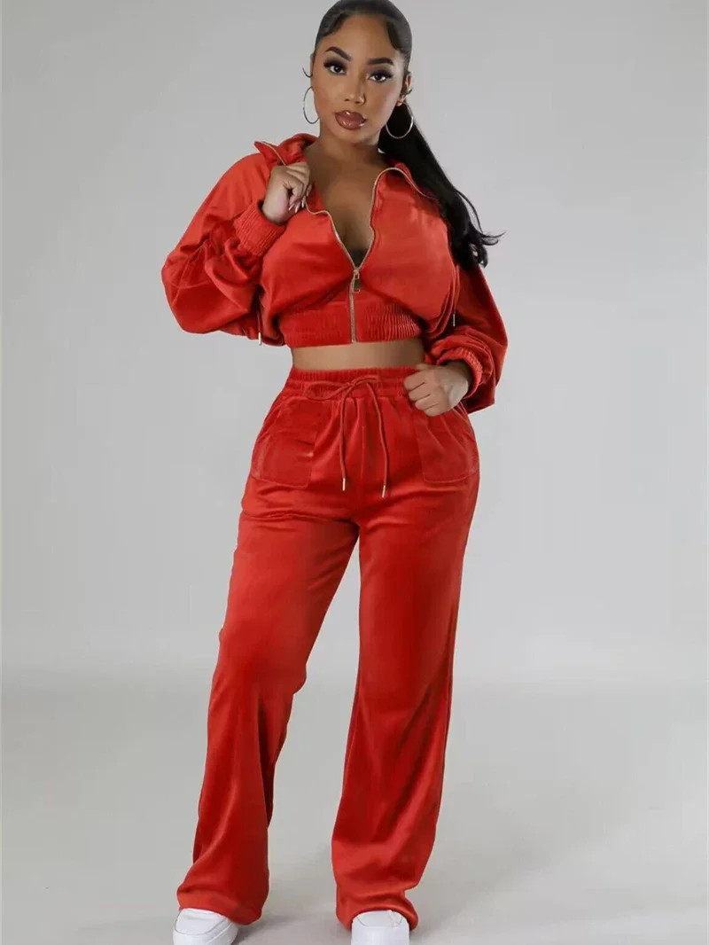 Mode Velvet 2-delige Sets Dame - Winter Clothing Outfits recensie en prijs